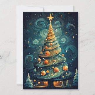 Stylised Christmas tree Holiday Card