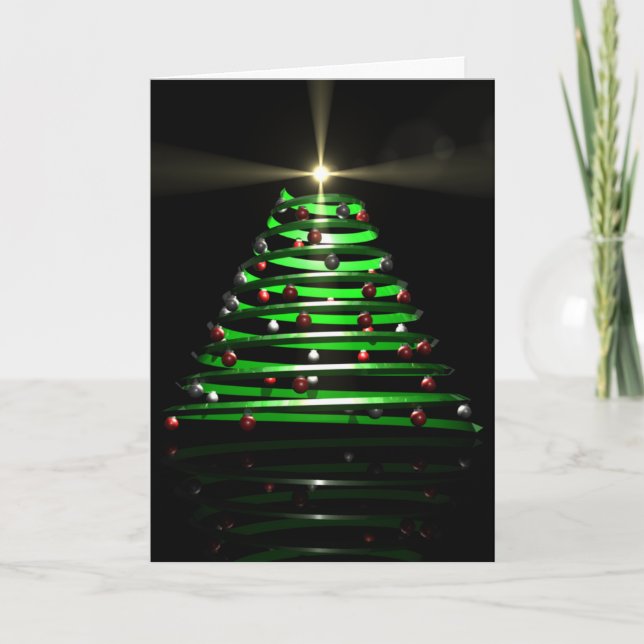 Stylised Christmas Tree Holiday Card (Front)