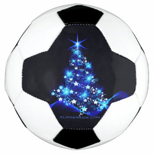 stylised Christmas tree SlipperyJoe glowing blue s Soccer Ball