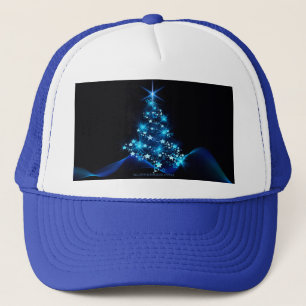stylised Christmas tree SlipperyJoe glowing blue s Trucker Hat