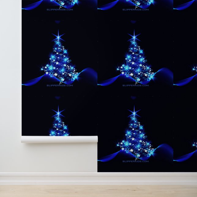 stylised Christmas tree SlipperyJoe glowing blue s Wallpaper (Application)