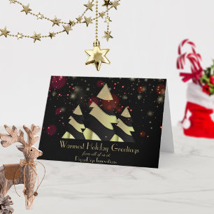 Stylised Christmas Trees and Snowflakes Corporate Card