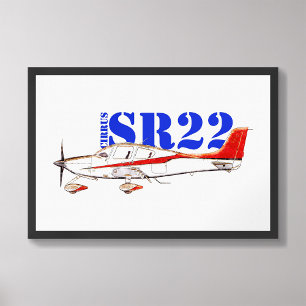 Stylised Cirrus SR22 Plane with Bold Typography Photo Print