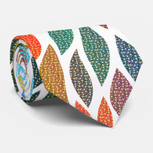 Stylised Colourful Abstract Leafs Tie