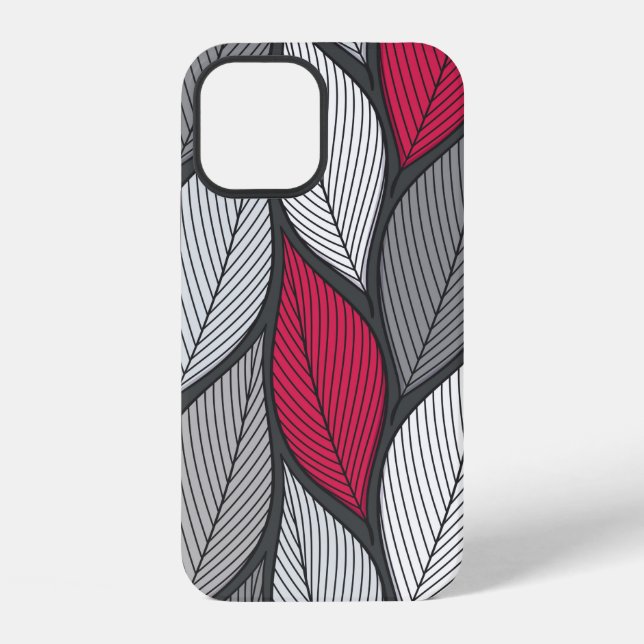 Stylised colourful leaves seamless pattern iPhone case (Back)