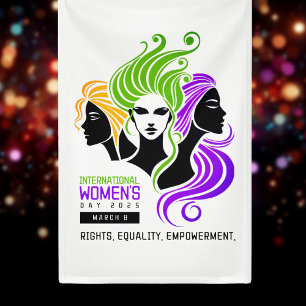 Stylised Colourful Trio of Women IWD 2025 Banner