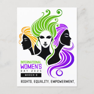Stylised Colourful Trio of Women IWD 2025 Postcard