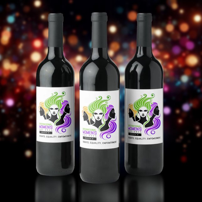 Stylised Colourful Trio of Women IWD 2025 Wine Label (IWD 2025 Wine Drink Labels Cover Photo)