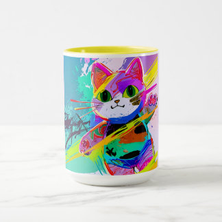 Stylised cool cat mug