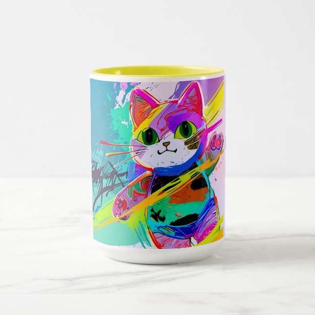 Stylised cool cat mug (Center)