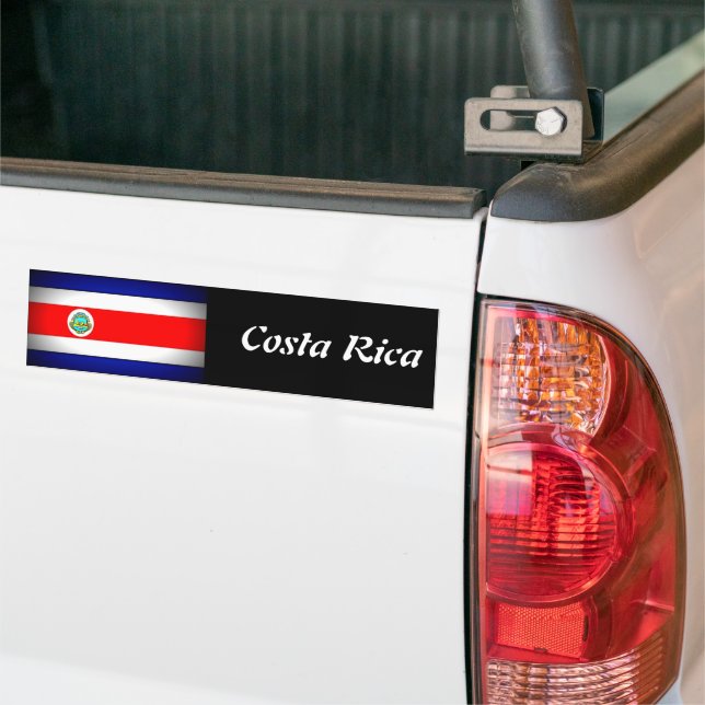 Stylised Costa Rica Flag Bumper Sticker (On Truck)