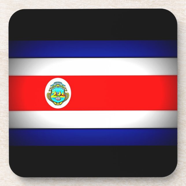 Stylised Costa Rica Flag Coaster (Front)