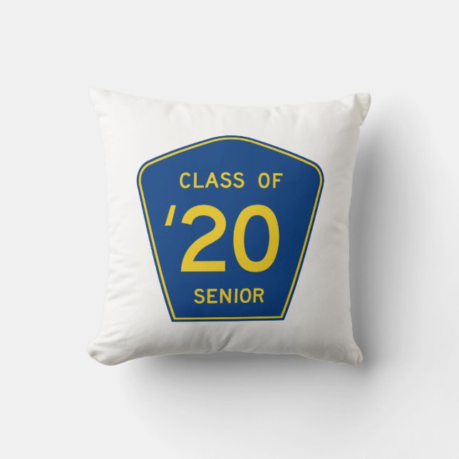 Stylised County Route sign | Class of 2020 Senior Cushion (Front)