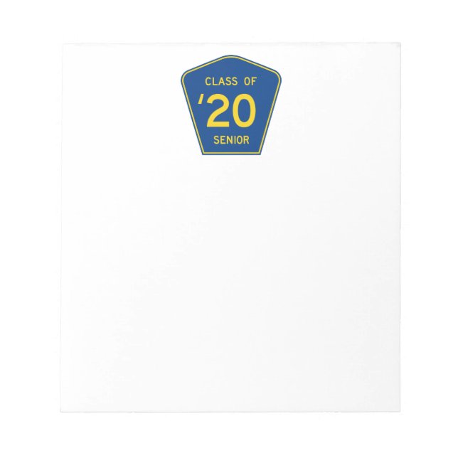Stylised County Route sign | Class of 2020 Senior Notepad (Front)