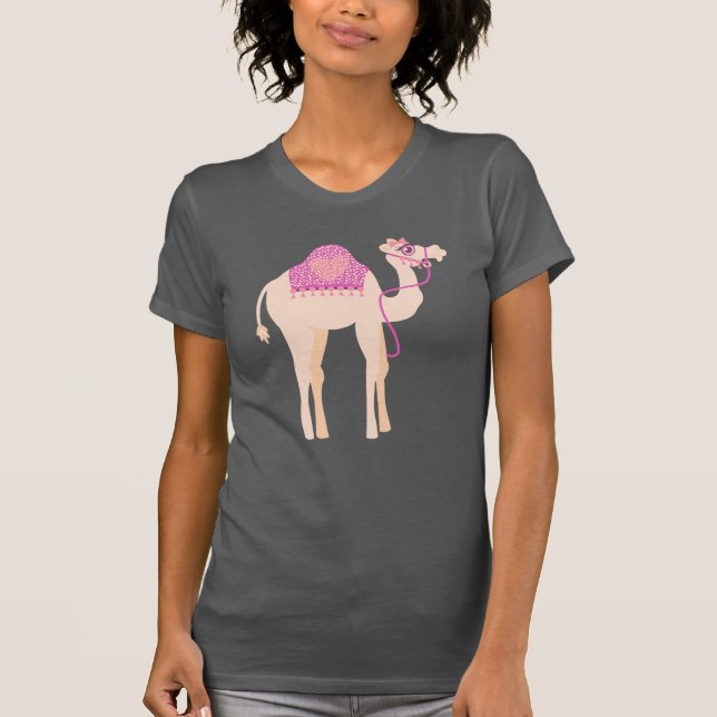 Stylised cute graphic one humped camel t-shirt (Front)