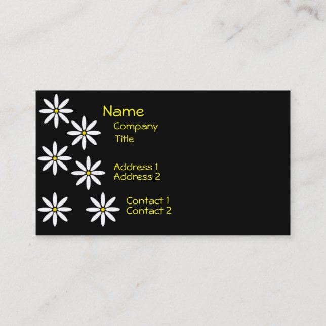 Stylised Daisies Profile Card (Front)