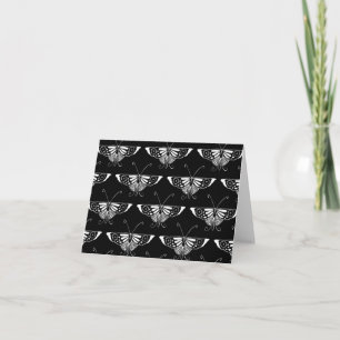 Stylised Deco butterfly  - black and white Card