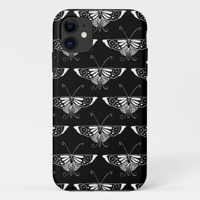 Stylised Deco butterfly  - black and white Case-Mate iPhone Case (Back)