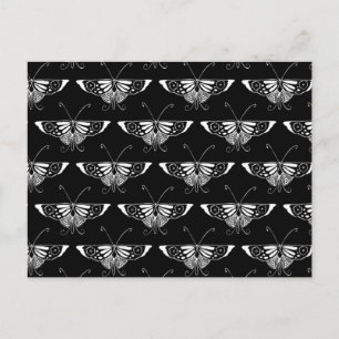 Stylised Deco butterfly  - black and white Postcard