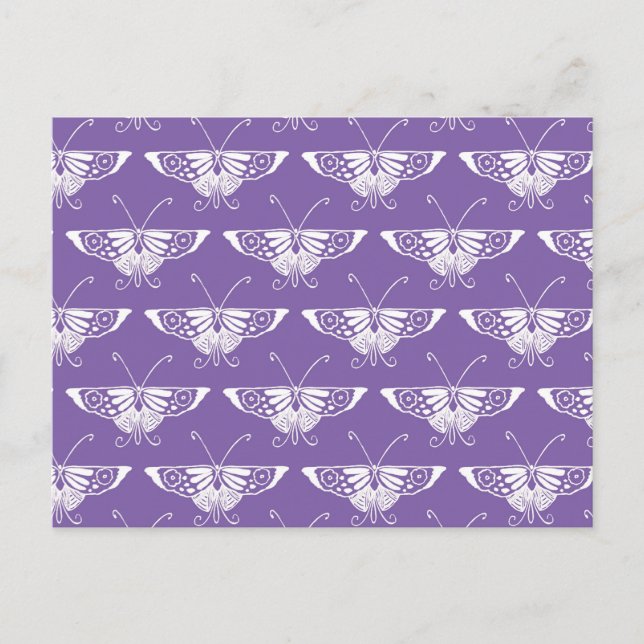 Stylised Deco butterfly  - dusty lilac Postcard (Front)