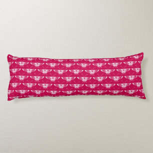 Stylised Deco butterfly - fuchsia pink Body Cushion