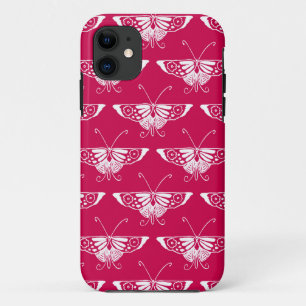 Stylised Deco butterfly  - fuchsia pink Case-Mate iPhone Case