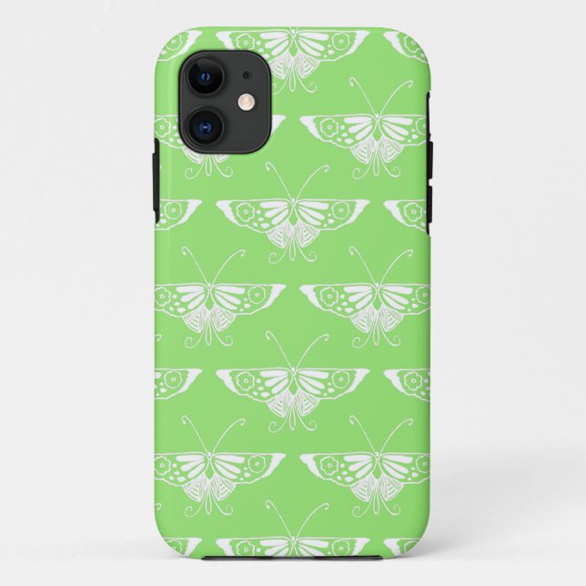 Stylised Deco butterfly  - lime green Case-Mate iPhone Case (Back)