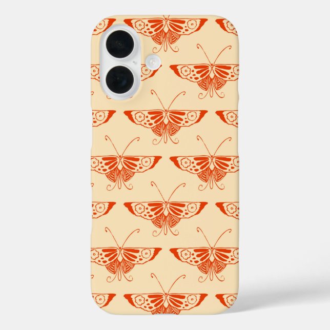 Stylised Deco butterfly  - mandarin orange Case-Mate iPhone Case (Back)
