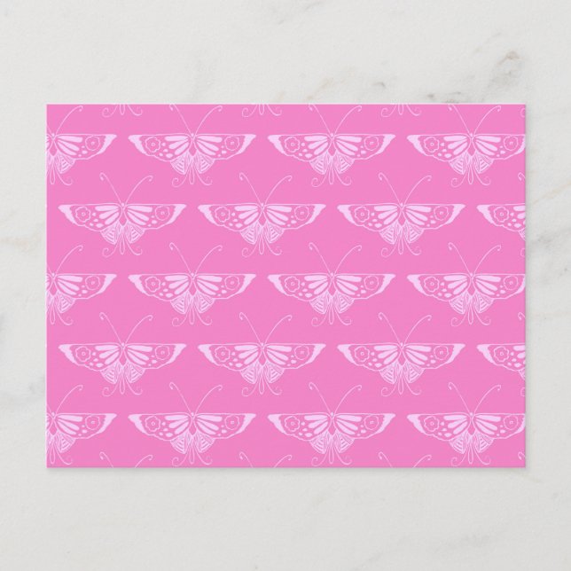 Stylised Deco butterfly  - orchid pink Postcard (Front)