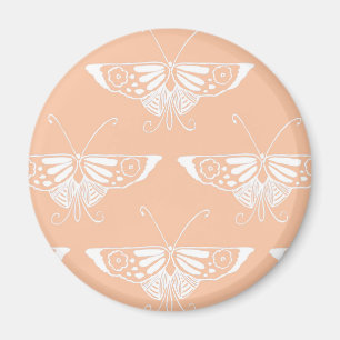 Stylised Deco butterfly  - soft peach Magnet