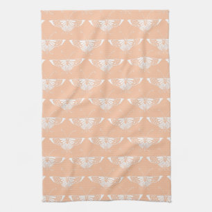 Stylised Deco butterfly - soft peach Tea Towel