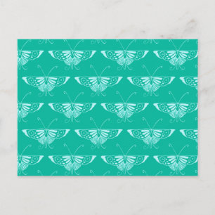 Stylised Deco butterfly - turquoise and aqua Postcard