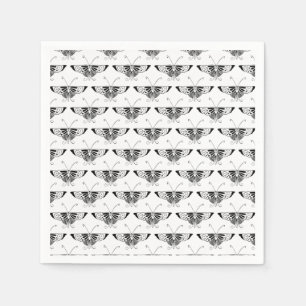 Stylised Deco butterfly - white and black Napkin