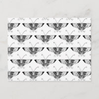Stylised Deco butterfly  - white and black