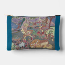 Stylised Dogs Playing in Garden