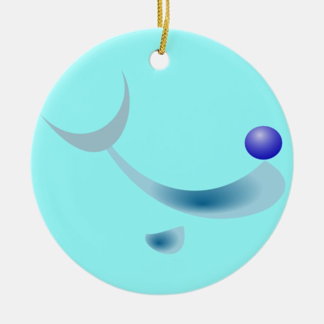 stylised dolphin Christmas Ornament (Front)