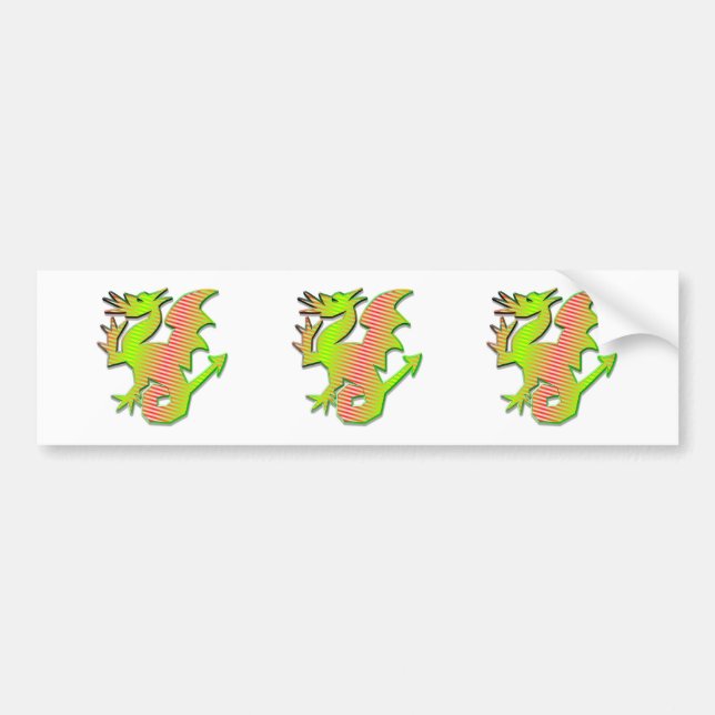 Stylised Dragon Bumper Sticker (Front)