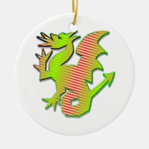 Stylised Dragon Ceramic Tree Decoration