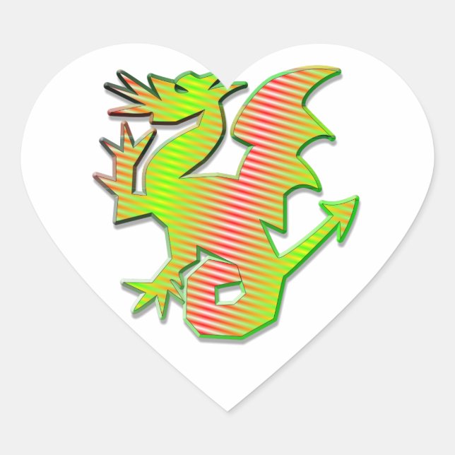 Stylised Dragon Heart Sticker (Front)
