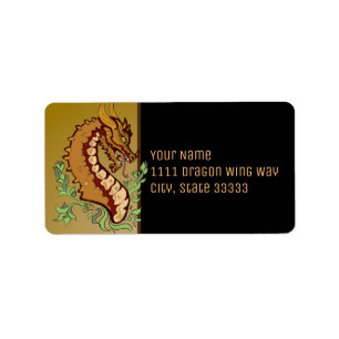 Stylised Dragon Label