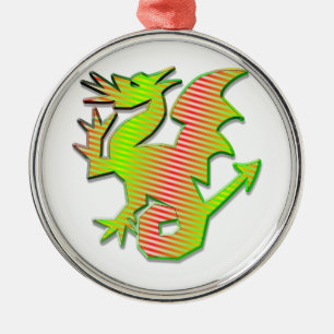 Stylised Dragon Metal Tree Decoration