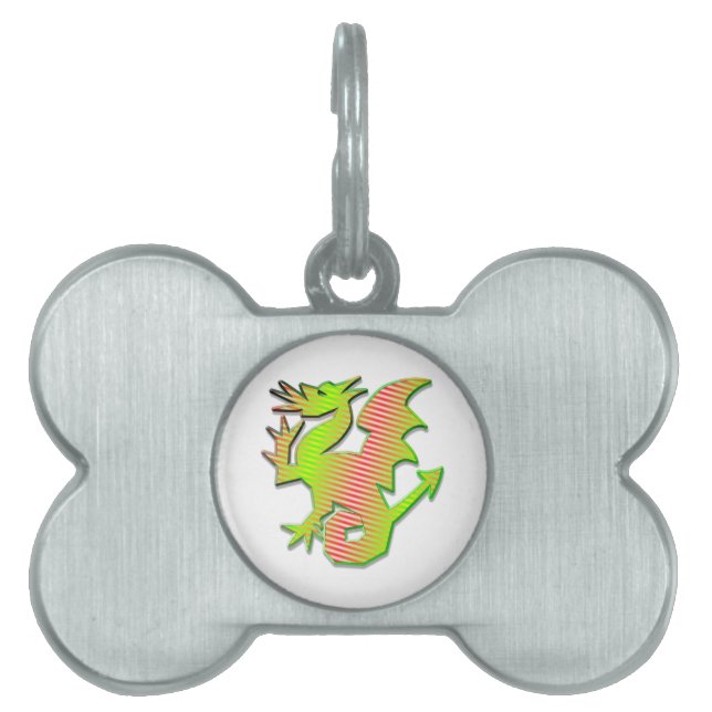 Stylised Dragon Pet ID Tag (Front)