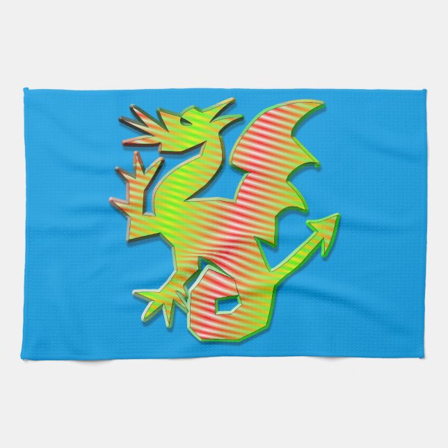 Stylised Dragon Tea Towel (Horizontal)