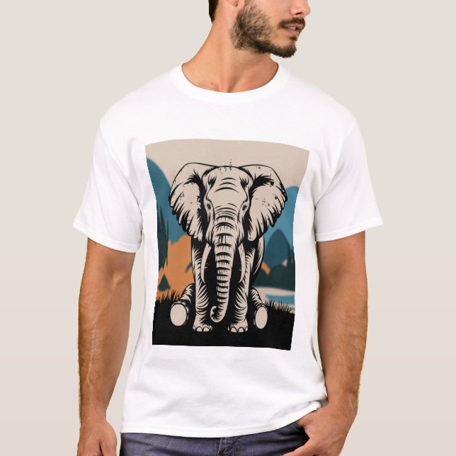 Stylised Elephant T-Shirt (Front)