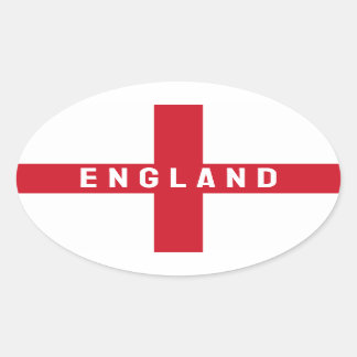 Stylised England Flag Oval Sticker
