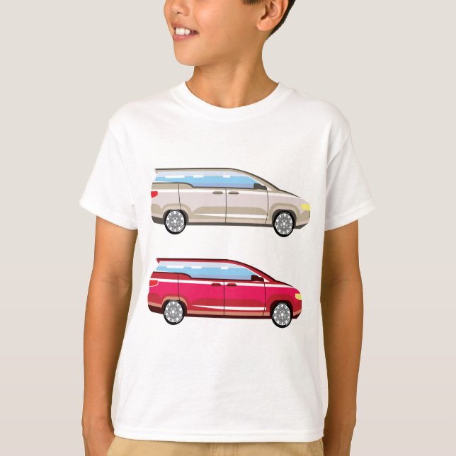 Stylised Family Van Vector T-Shirt (Front)