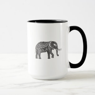 Stylised Fantasy Elephant Doodle Mug