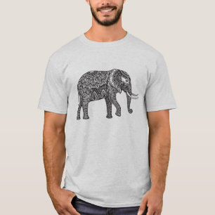 Stylised Fantasy Elephant Doodle T-Shirt