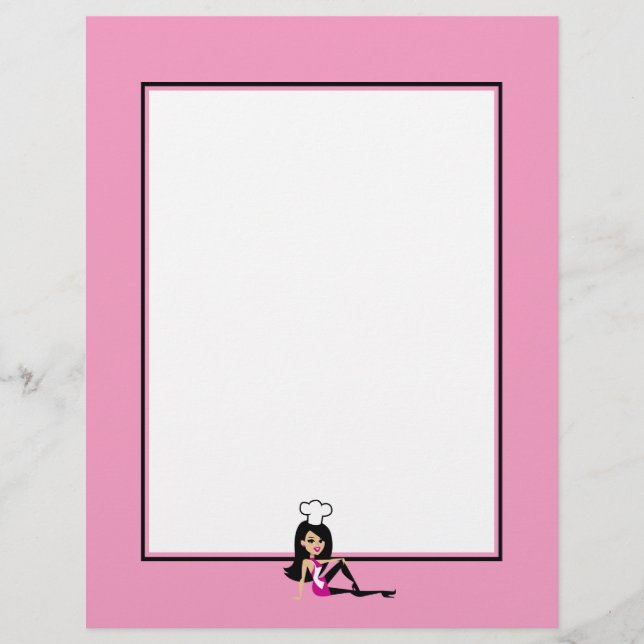 Stylised Feminine Chef Letterhead (Front)