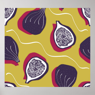 Stylised Figs Vintage Vegetable Print